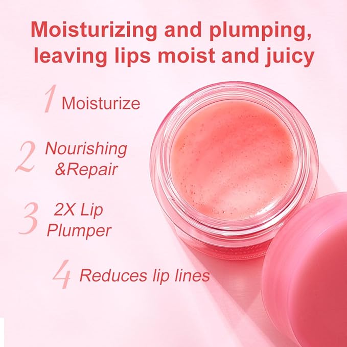 Sleeping Lip Mask,Organic Vitamin C Lip Sleeping Mask Hydrate & Repair Sleeping Lip Balm, Nourish Overnight Lip Care Treatment Lip Line & Color Improve,Crack & Dry Sleeping Lip Mask For Women & Men
