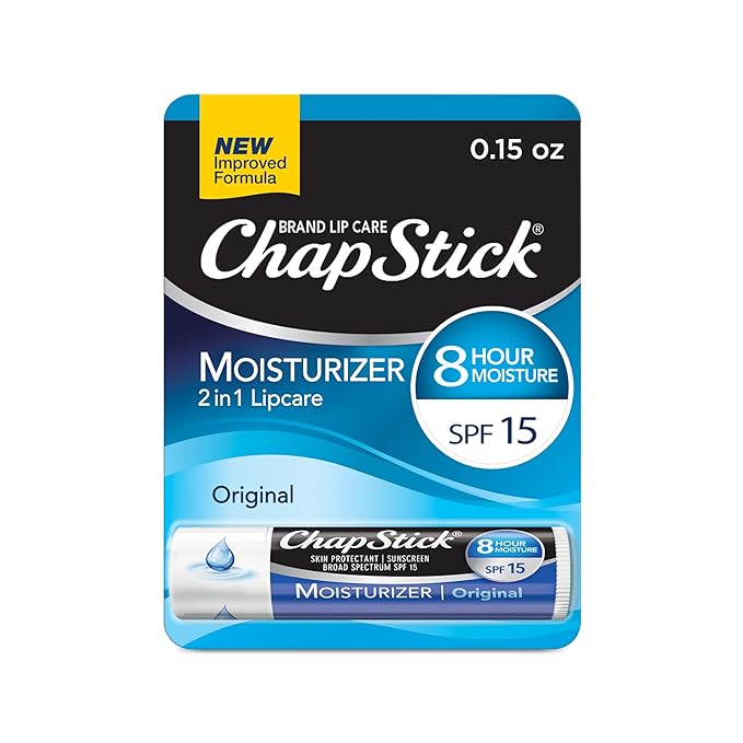 ChapStick Moisturizer Original Lip Balm Tube, SPF 15 and Skin Protectant - 0.15 Oz