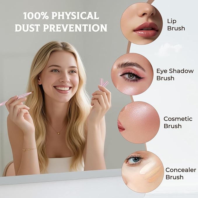 Unaone 2 Pack Lip Brush for Lipstick, Dual-Ended Lip Makeup Brush with Lid, Lipstick Brush for Lip Gloss