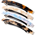 Fsmiling Hair Barrettes for Women French Hair Barrette Clip Large Acetate Hair Clips Barrette No Slip Hair Accessories 4-Pack