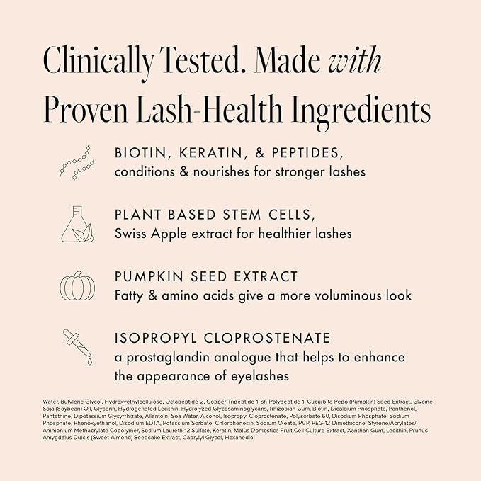 Borboleta Lash Serum, Eyelash Serum for Longer, Thicker, and Fuller Looking Natural Eyelashes, (Full Size, 3 Month Supply)