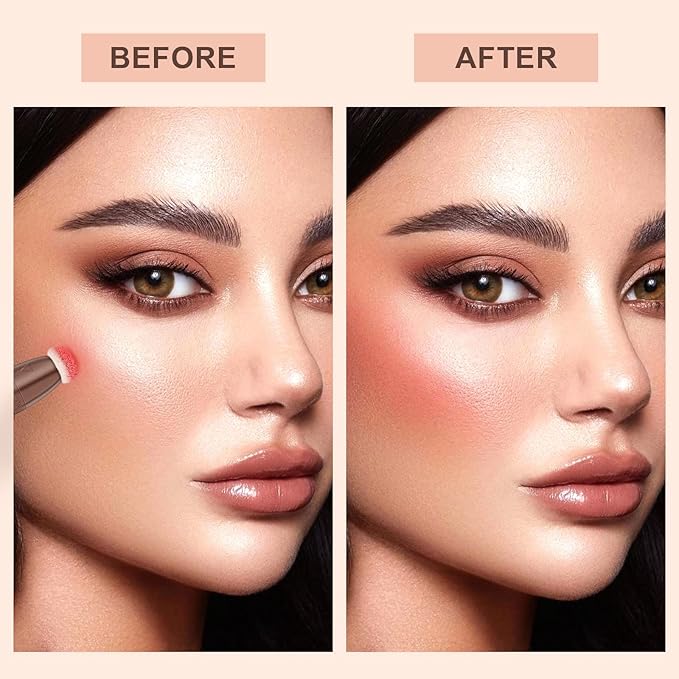 Mysense Liquid Blush Beauty Wand,Gel Cream Blush Stick with Sponge Tip,Blendable Smooth Face Shaping Blush Pen Matte Finish,Lightweight Long Lasting Face Makeup for Cheek Lip,#03 Blush Wand-Cheery Red