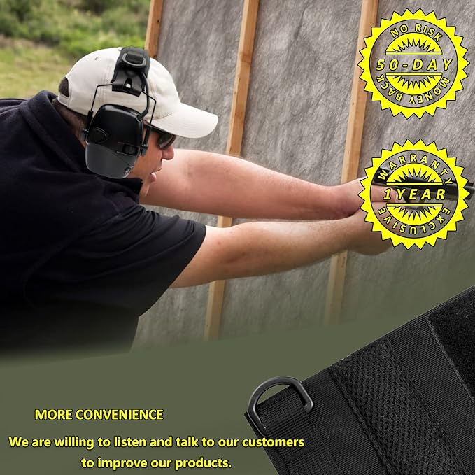 PROHEAR HC01 Headset Cover Tactical Advanced Earmuffs Modular Cover Fit for 3M WorkTunes Peltor Howard Leight Impact Walkers Razor - Black