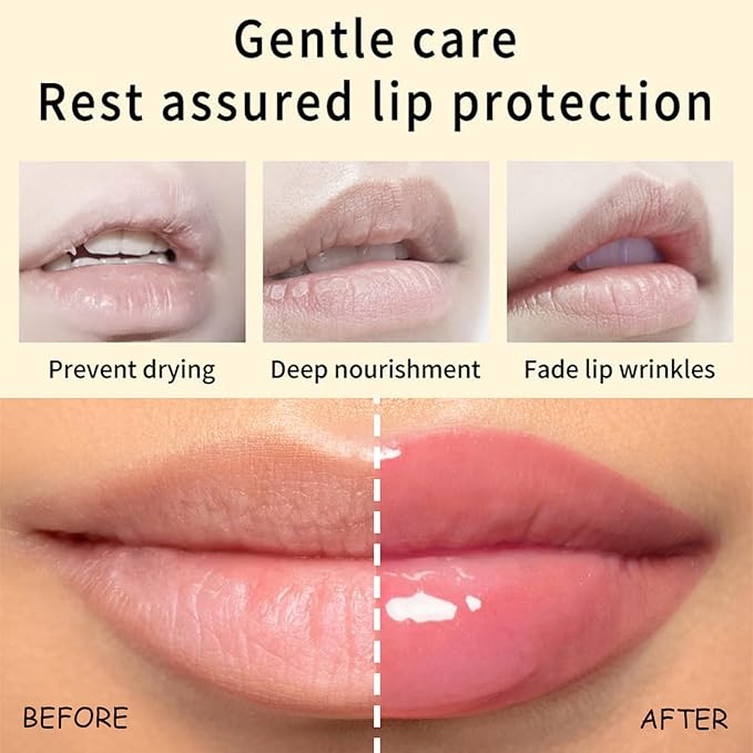 Hydrating Jelly Balm,Tinted Moisturizing Lip Balm For Dry Lips,Instantly Hydrate Lips Conditioning & Nourishing Lip Care Lip Moisturizer Fruit Lip Oil Lip Shine Jelly Lipstick(Strawberry)