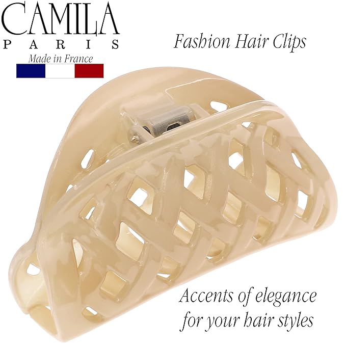 Camila Paris CP3204 French Hair Clip for Women for Thick Volume Hair, no Pulling or Damage, 2.75 in Girls Hair Claw Clips Jaw Fashion Durable and Styling Hair Accessories for Women, Made in France