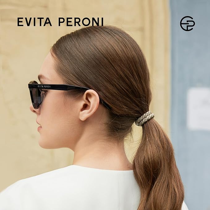 EVITA PERONI Hair Ties 12 Pcs Set, High Elastic Ponytail Holders, Hair Ties No Damage, Elastic Ties for Thick Hair Women Men, Gifts for Mother Sister Girlfriend (Stone Taupe)