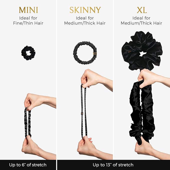 Silk Scrunchies Ponytail Holders – Oversized Mulberry Silk Scrunchies – Extra Large No Damage Hair Ties for Curly, Thick, and Thin - Hair Accessories for Women – Poppy Razzi Red, XL By Curlfriend