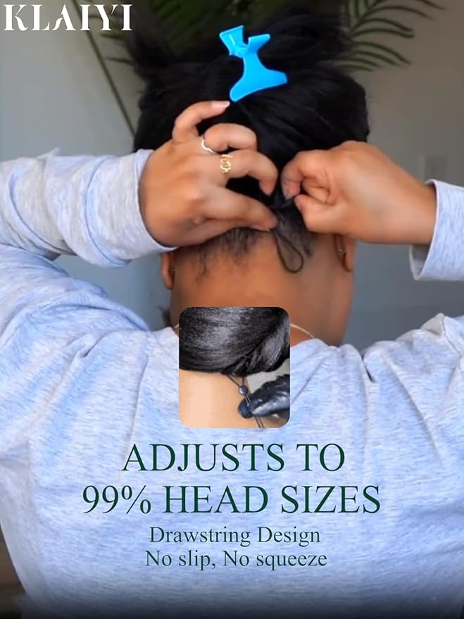 KLAIYI Ombre Highlight Blonde Loose Wave Pre Everything Glueless 13x4 Lace Front Wigs Human Hair Drawstring Balayage Brown Pre Cut Pre Plucked Bleached Ready to Wear and Go Wig with Dark Roots 22Inch