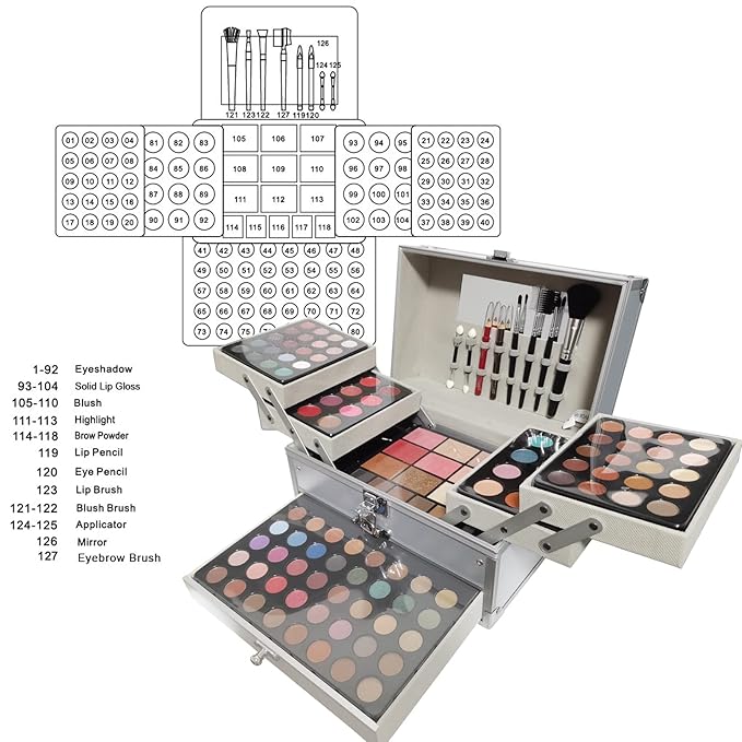 118 Colors Makeup Kit All-in-one Makeup Set, Cosmetic-Gift for Women -Include Makeup Brush Set, Eyeshadow Palette, Brow Powder, Eyebrow Pencil, Lip brush -(Multicolor 101)