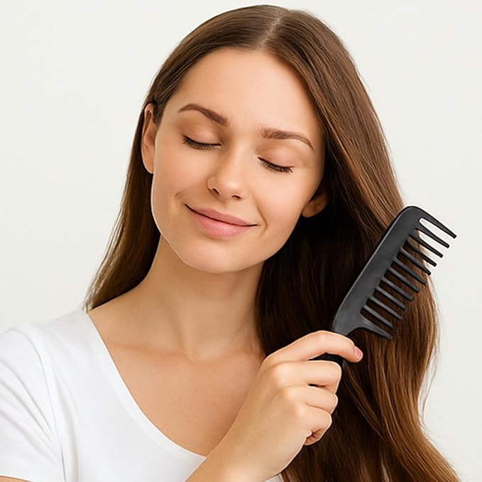 Leaf Flower Phyto-Molecular Oil 4 oz & The Good Store Wide Tooth Comb Detangles Wet or Dry Hair