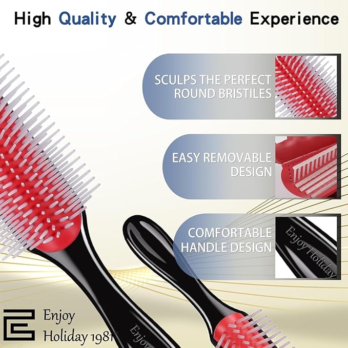 Curly Hair Brush for Women Men Curl Defining Hairbrush Small Mini Detangler Edge Combs Barber Styling Tools Travel Accessories Cruise Ship Essential 2025 Beach Vacation Must Have Gift