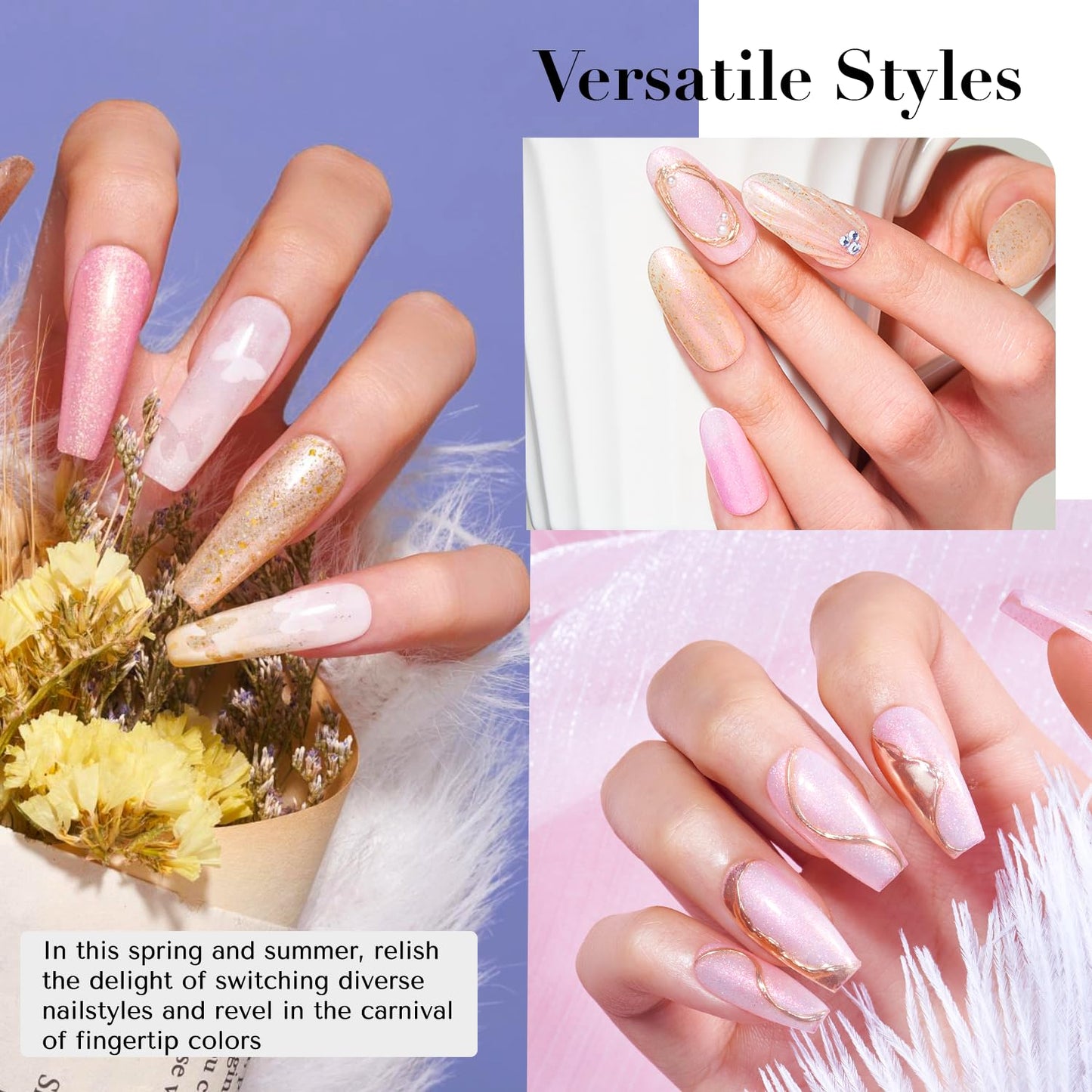 AZUREBEAUTY Magnetic Cat Eye Nail Polish Set – 2 Cat Eye & 2 Glitter Colors with Top Coat, Chrome Shimmer Gel Effect, Quick Dry Long Lasting DIY Nail Kit for Salon Home