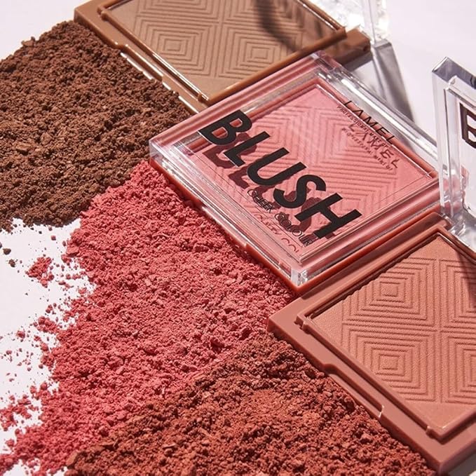 Lamel Coral Blush Cheek Color Mini - Blendable Natural Blush Powder - Enhances & Defines Shapes & Features - Shading & Contouring Powder Blush - 4 Universal Shades - № 403 (Coral) - 3.8g / 0.13 oz