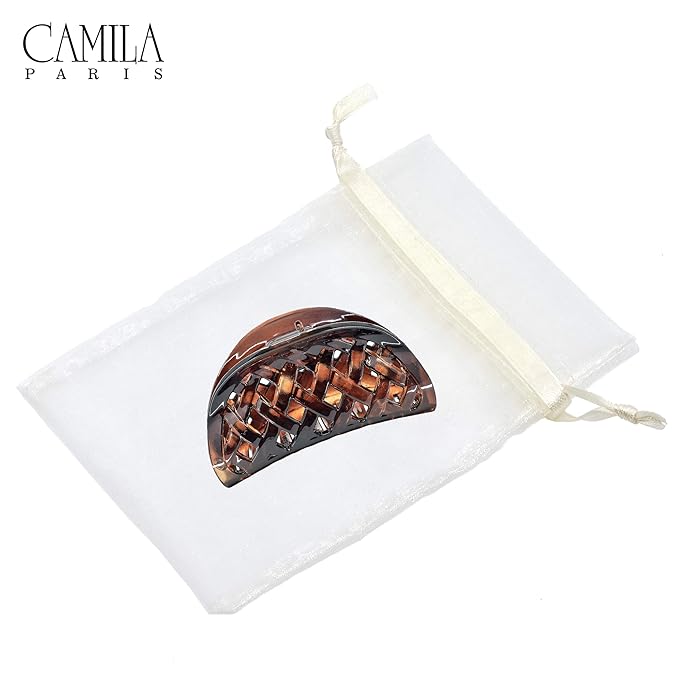 Camila Paris CP1807 French Hair Clip for Women Thick Hair for Long Curly Wavy Hair, Girls Hair Claw Clips Jaw, Durable Styling Big Claw Clip for Thick Hair, Strong Hold No Slip Grip, Made in France
