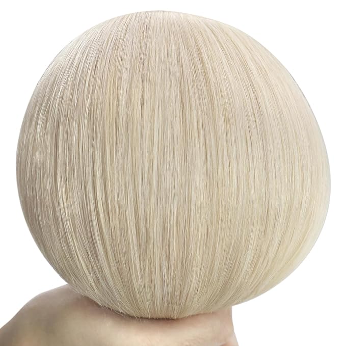 YoungSee Human Hair Weft Extensions Blonde Sew in Hair Extensions Real Human Hair Platinum Blonde Soft and Silky Double Weft Human Hair Extensions 24Inch 100G