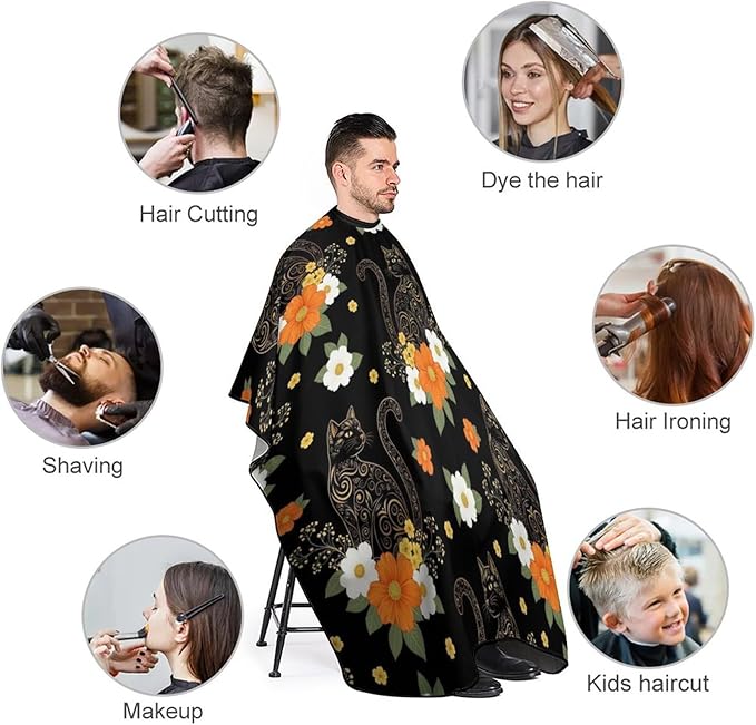 Professional Anti Static Hair Cutting Cape with Elastic Buckle, Waterproof Salon Cape for Coloring/Perming/Styling