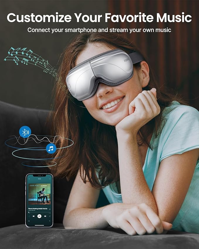 RENPHO Eyeris 2 Eye Massager with Heat, Birthday Christmas Gifts for Grandkids Mom Dad Women Men Face Massager, Heated Eye Mask for Improve Sleep