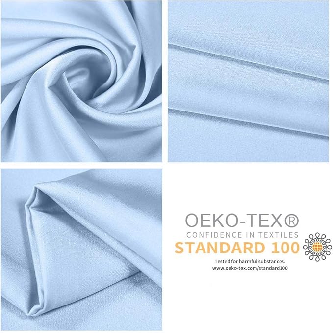 100% Mulberry Silk Pillowcases Set of 2 for Hair and Skin and Super Soft and Breathable King Size Nature Silk Pillowcases (King, Blue)