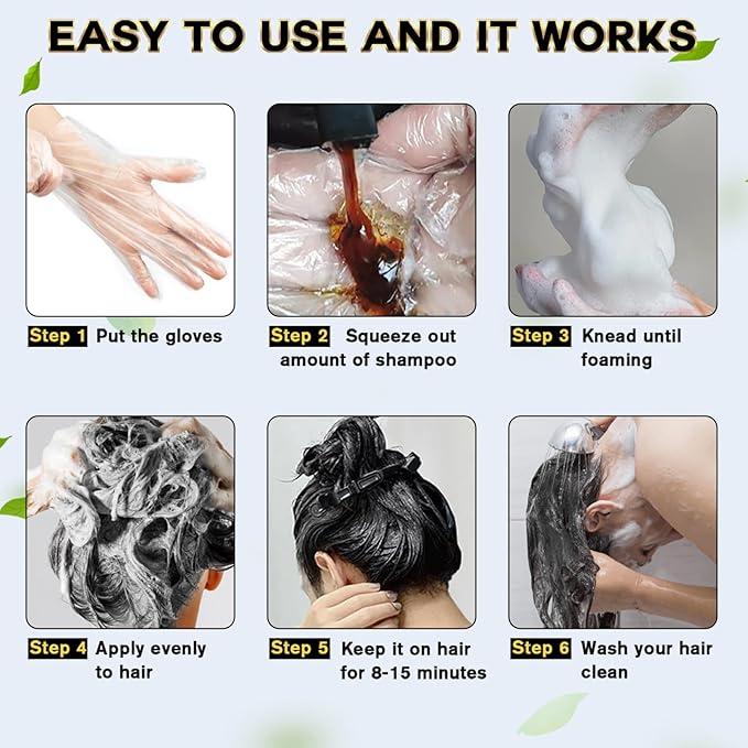 IIIMEIDU Hair Dye Shampoo 3 in 1 for Gray Hair, Herbal Ingredients Shampoo Hair Dye for Women Men, Grey Coverage 500ml 1
