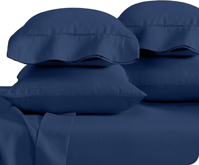 Bare Home Microfiber King Size Pillowcases - Dark Blue, 4 Pack, 20x40