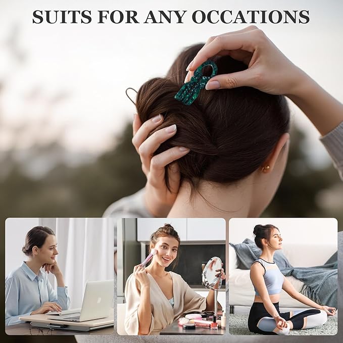 Sunolga 4pcs Prestige French Hair Pins for Women, 4.38" Large, Serrated Anti-Slip Design, Curved Shape for Better Head Fit, Coquette Elegant Hair Accessories for Updos, Chignon, Bun Hairstyles