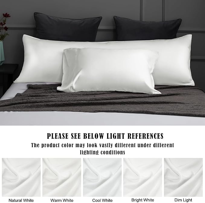 TELUS Pillow Cases Standard Size 2 Pack, Bamboo Rayon & Lyocell Pillowcase with Envelope Closure, Cooling Breathable Pillow Cover for Hot Sleeper & Night Sweats, 20x26 inch, Ivory White