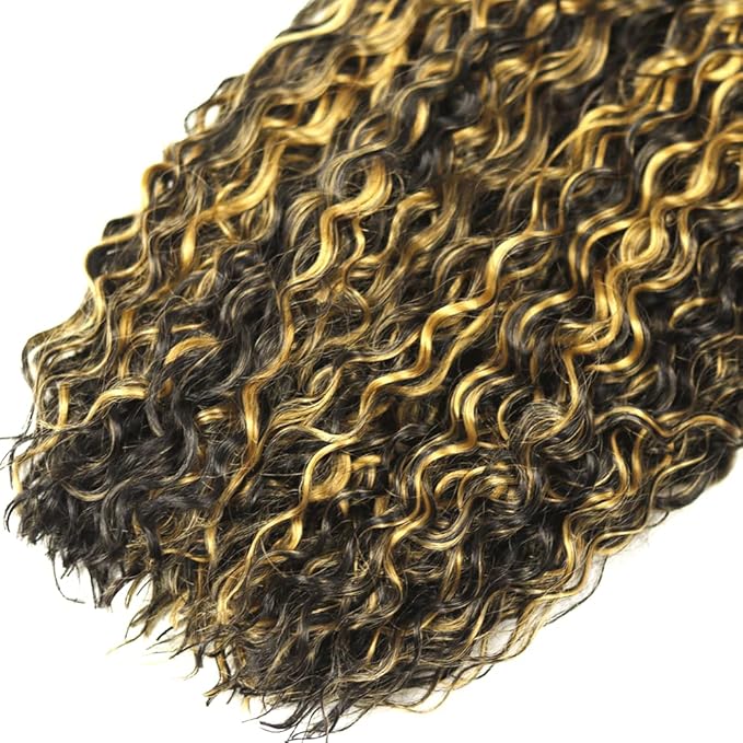 24 26 28 Inch Highlight Bundles Human Hair Blonde Deep Wave Bundle Brazilian Virgin Remy Hair Extensions Niegmeag 2 Tone Black and Honey Blonde Bundle P1B27 Color
