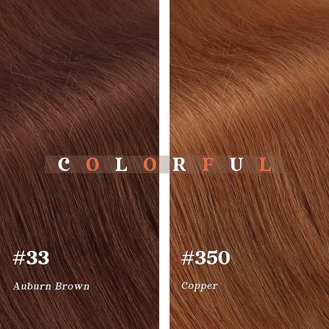 Ve Sunny Human Hair Clip in Extensions Double Weft Ginger Copper Clip on Hair Extensions for Women Short Hair Extensions Real Human Hair 7pcs 14 inch 100g