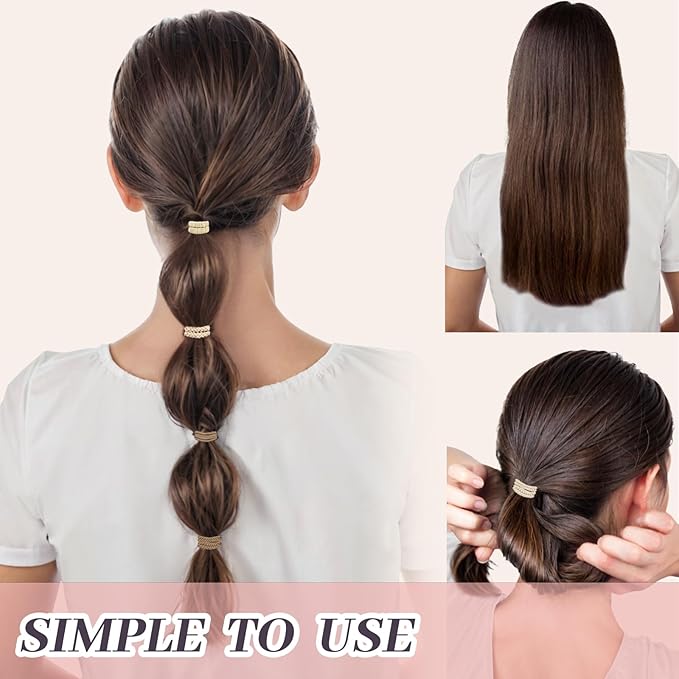 JIIRS 20PCS Boho Hair Ties,Elastic Bracelets,Elastic Hair Ties, Hair Bands For Ponytails,Ponytail Holder for Thick or Thin Hair,Boho Hair Bracelets No-Damage For Daily Life, Sport, Working(Set4)