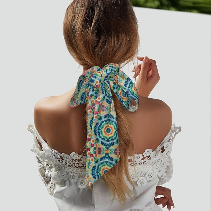 Headbands Tie Dye Art Head Hairband for Women Girls Lady, Lovely Hair Scarf Running Workout Shower Sweat Band Headbands Long Head Wrap Hair Decor
