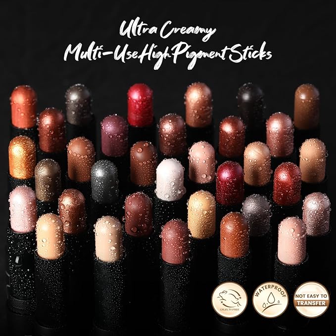 FOCALLURE 3PCS Cream Eyeshadow Stick Sets,Matte and Shimmer Eye Brightener, Light to Dark Pink Pencil,Long Lasting Eye Shadow Highlighter Makeup,Rose Hangover