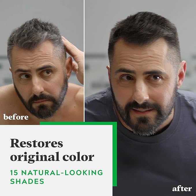 Just For Men Shampoo-In Color (Formerly Original Formula), Mens Hair Color with Keratin and Vitamin E for Stronger Hair - Jet Black, H-60, Pack of 2