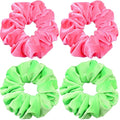IVARYSS Extra Large Neon Scrunchies for Hair 80s, Premium Velvet Soft Jumbo Scrunchy, XL 6 inch Big Elastic Band Women and Girls Hair Accessories, 4 Pack, Neon