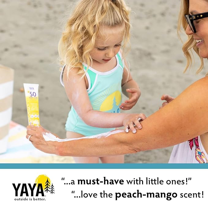 YAYA ORGANICS Baby + Kids Mineral Sunscreen Lotion, SPF 50, Reef-Friendly, Non-Nano Zinc Oxide, Water-Resistant, Hypoallergenic, Pure + Gentle for delicate skin, 3 oz