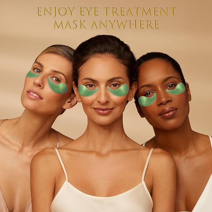 Green Seaweed Eye Mask– 60 Pcs - Gold Under Eye Mask Retinol & Collagen - Puffy Eyes and Dark Circles Treatments – Look Younger and Reduce Wrinkles and Fine Lines Undereye, Improve and Firm eye