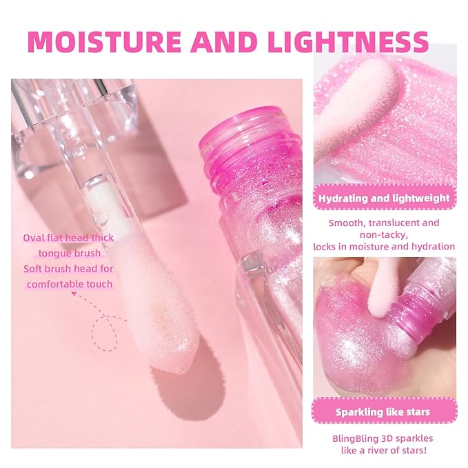Magic Color Changing Moisturizing Lip Glow Oil Plumping Glimmer Glow Lipstick, Hydrating Lip Gloss Lip Care, Long Lasting Non-sticky Fresh Texture Lip Oil (Color Changing 01)