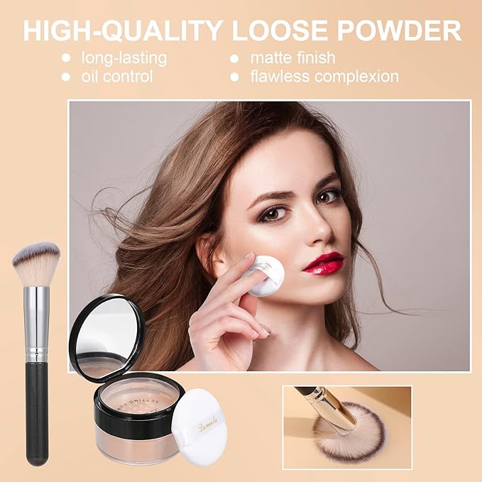 Foundation Liquid Full Coverage Matte Oil Control Concealer with Face Primer & Makeup Brush & Makeup Sponges