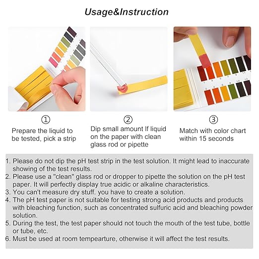 9 Pack pH Test Strips Universal pH 1-14 Test Paper Litmus Test Paper 720 Strips for Saliva Urine Water Soil and Chemistry Experiments
