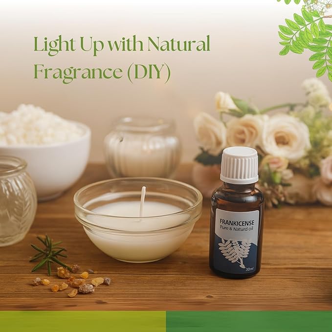 Roots & Above Pure Frankicense Essential Oil – 99% Natural Cold-Pressed Oils for Aroma, Skin, Face, Hair, Diffuser, Massage, Soap, DIY & Candle Making Scent - 1.01 Oz/30ml