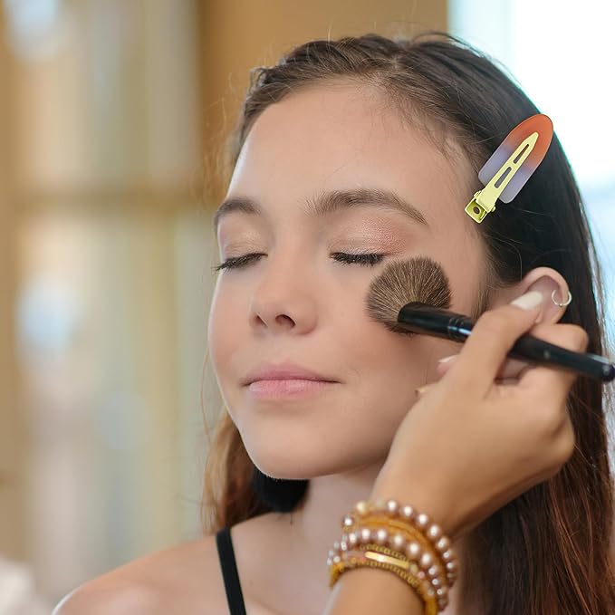 10 Pcs Creaseless No Crease No Bend Flat Hair Clips For Styling Non Slip Makeup Clips For Women Salon Hairstyle,Assorted Blue Green Red