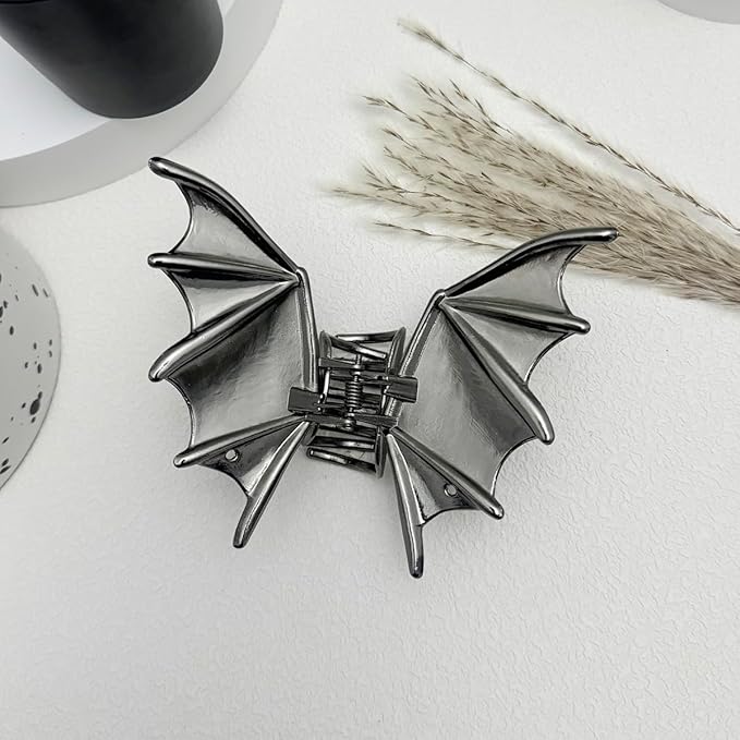 3 Pieces Large Metal Spider Net Bat Hand Hair Claw Clips for Women and Girls Thick Long Hair, Gothic Decor Skeleton Spooky Hair Styling Accessories for Halloween Christmas Gifts