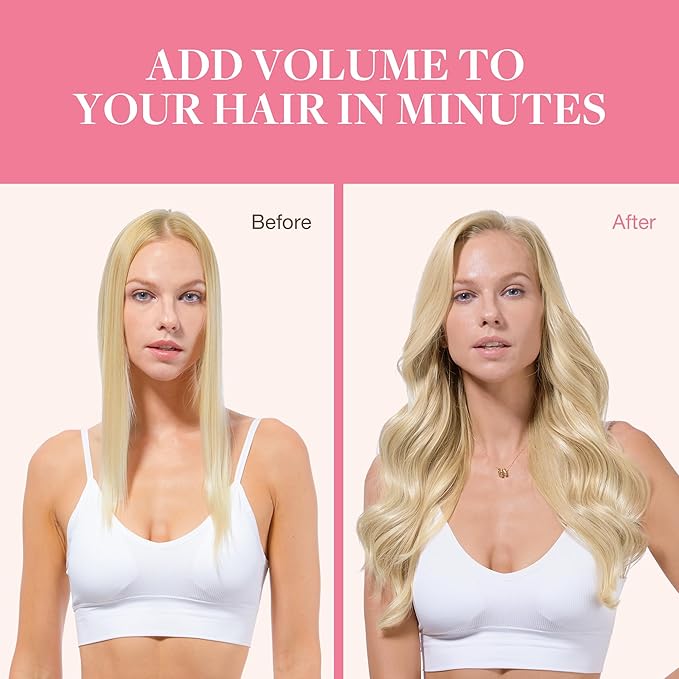 GOO GOO Clip in Hair Extensions Real Human Hair, Remy Human Hair Extensions Clip ins for Women, Natural Human Hair, 20inch 150g 7Pcs, 16/22 Light Blonde Highlighted Golden Blonde