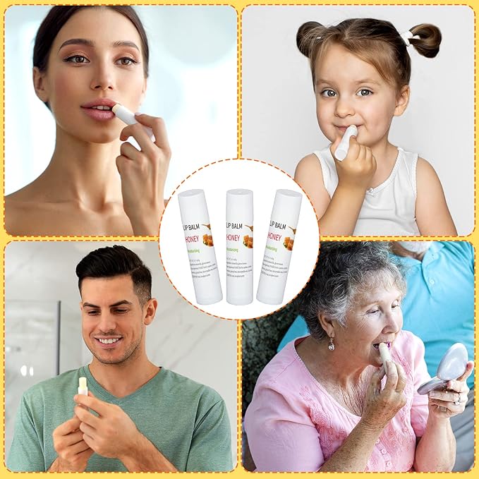 Demissle 150 Pcs Unlabeled Lip Balm Bulk Chapped Stick Blank Mini Lip Balm Gifts Moisturizing Lip Balms Favors for Women Homeless Wedding Bridal Shower Favors Baby Shower Guests Favors(Honey)