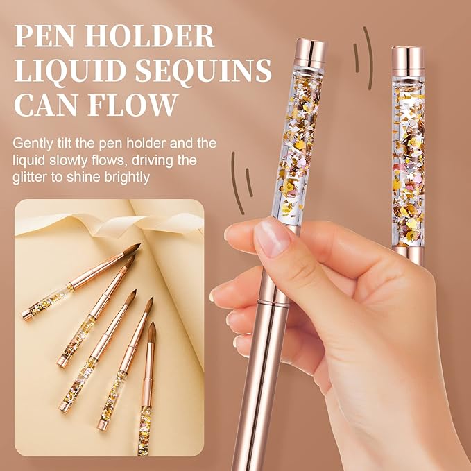 Acrylic Nail Brush Size 12,KEMEISI 100% Pure Kolinsky Nail Art Brushes Sturdy Handle Oval Shaped Acrylic Powder Nail Design Tools for Professional Manicure DIY Home Salon (Gold)