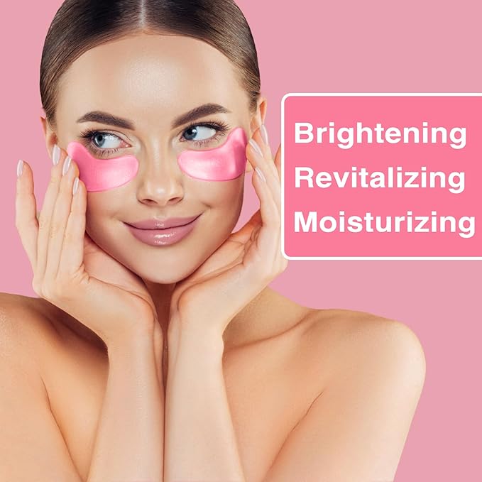 60pcs Under Eye Mask, Pink Collagen Under Eye Patches for Puffy Eyes & Dark Circles Treatments, Reduce Under Eye Bags Smooth Wrinkles, Lighthen Fine Lines, Moisturizing Under Eye Masks