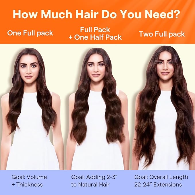 Full Shine Brown Clip in Hair Extensions 26 Inch Dark Brown Extensions Clip ins Human Hair for Homecoming for Teen Girls 7 Pcs 150 G