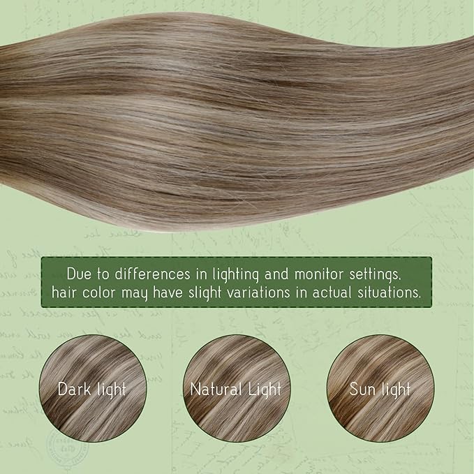 RUNATURE Balayage Clip in Hair Extensions Human Hair, Real Human Hair Clip in Extensions, Thick Remy Hair, Daily Wearing, Easy to Install, 12 Inch 80g 7pcs #3/8/22 Walnut Brown to Light Blonde