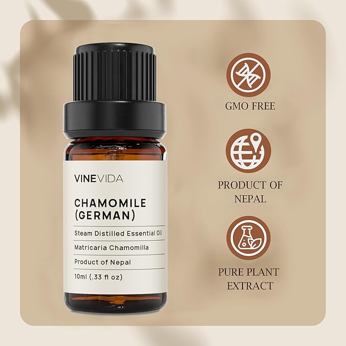 VINEVIDA Chamomile Essential Oil - Undiluted 10 mL - DIY Candle Scents - Safe for Soap Making