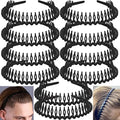 LAPOHI 10 PCS Non Slip Fashion Effortless Plastic Headbands with Teeth Comb Skinny Hair Bands for Women Men Teen Girls, Long Teeth Matte Black