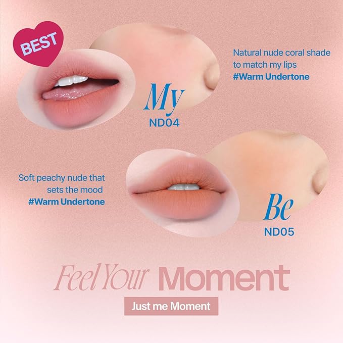 Lip&Cheek Blurry Pudding Pot | Just me Moment - Be | Makeup Blush, Buildable Lightweight, Multi-Use Soft Matte Finish | 5g